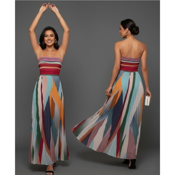 Pleated Tube Dress With Waist Pintuck - Picture 2 of 7